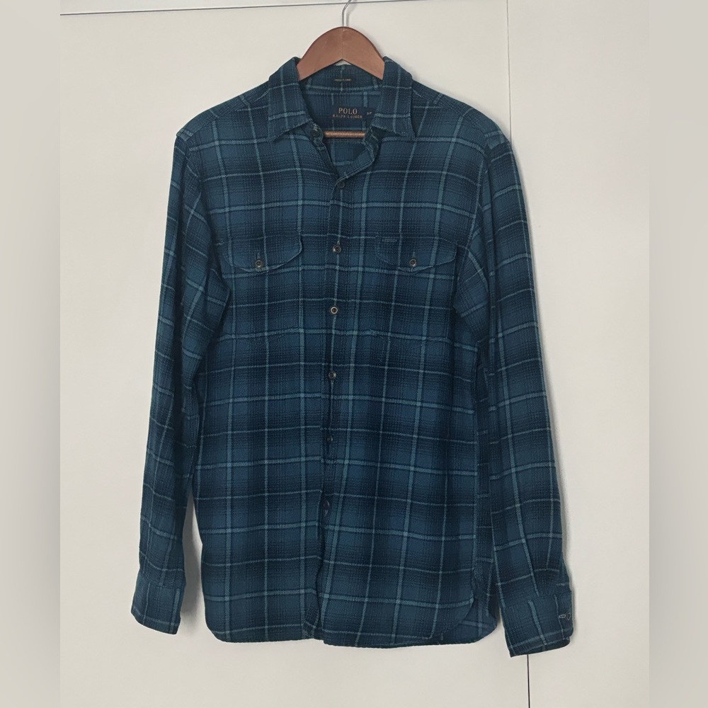 Polo Ralph Lauren Indigo Flannel Button Down Shirt
